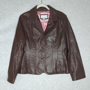New Vintage Wilsons Leather Maxima Brown Leather Blazer Jacket Womens Soft  L